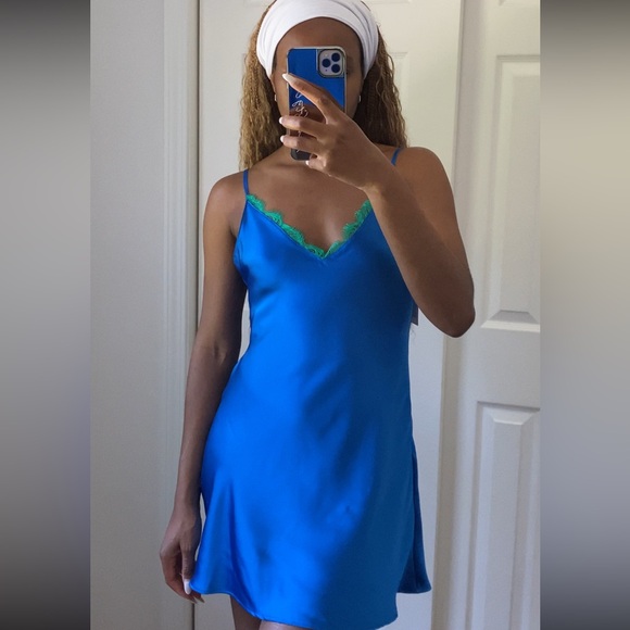 Zara blue stain effect slip dress - Picture 4 of 4